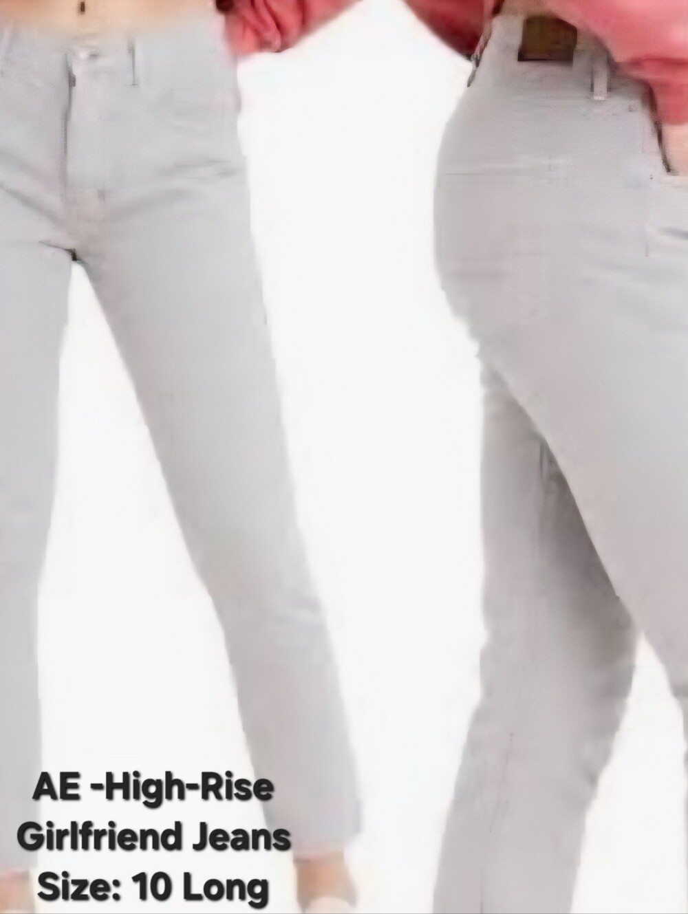 NWT American Eagle Hi-Rise Girlfriend Women's Gray Jeans Long Size 10